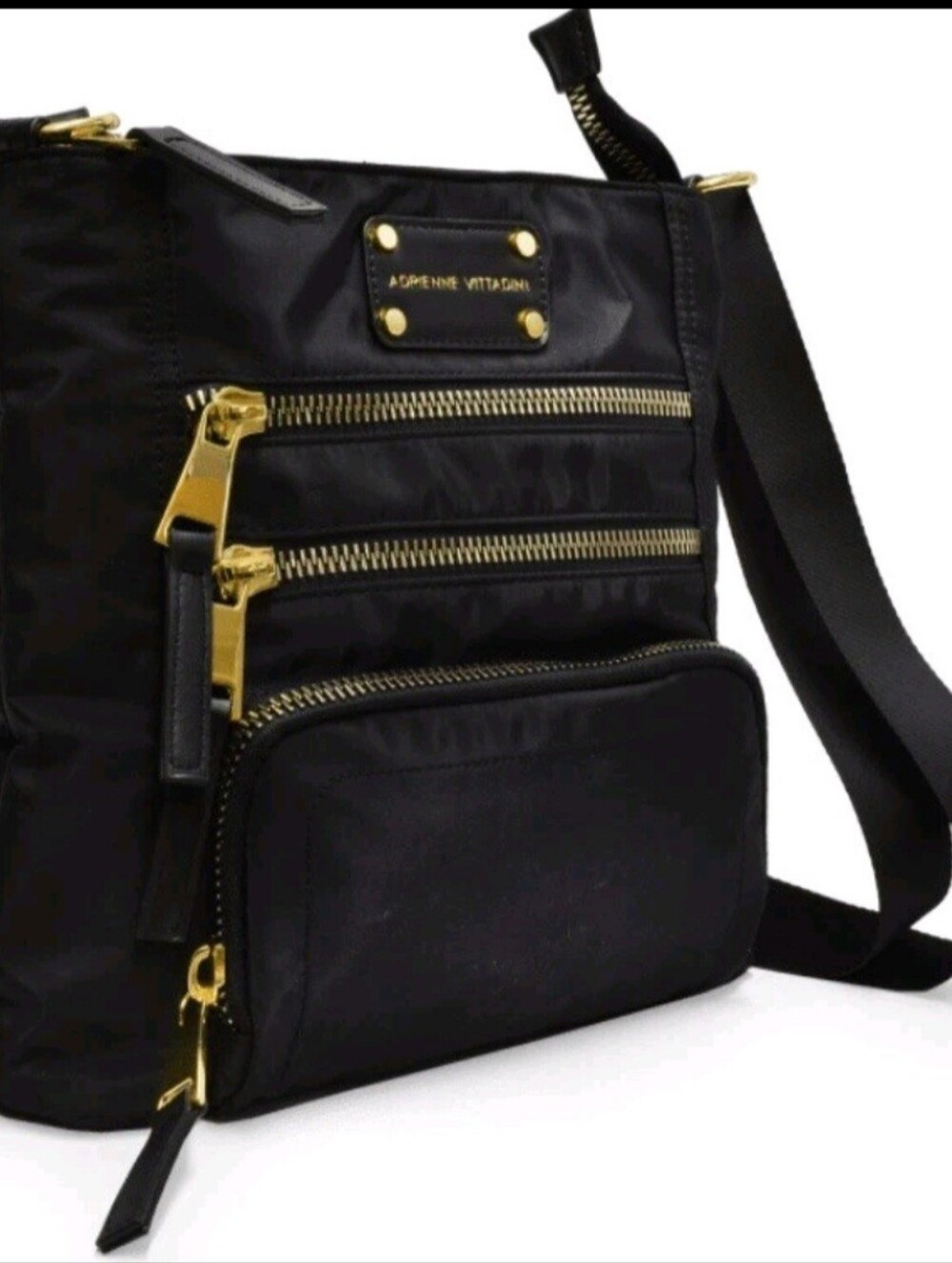 ❗️ADRIENNE VITTADINI i Nylon Multi-Zip Crossbody / Shoulder Bag Black ❗️
